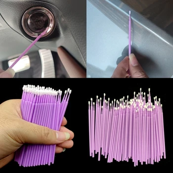 100 Pack Car Touch Up Paint Micro Brush Fine Tips Car Maintenance Tool Head Brush Еднократна мини Auto Detailing четки