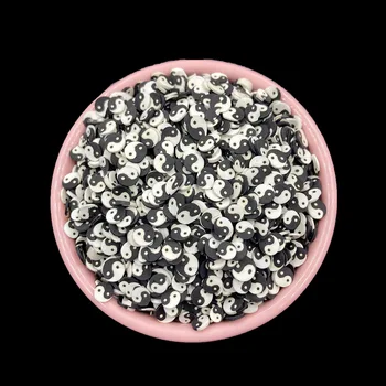 100g полимерна глина поръсва черно бяло Тай Джи за DIY карта вземане Малки сладки бонбони пластмаса klei кални частици аксесоари 5mm
