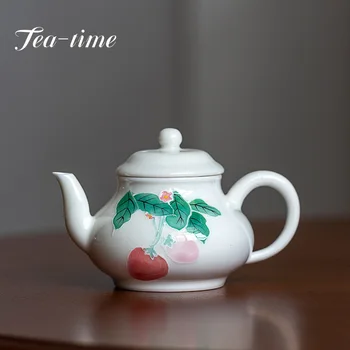 100ml чист ръчно рисуван ягодов арт керамичен чайник единична саксия домакински чайник скица саксия с филтър дупка Кунг Фу чайник