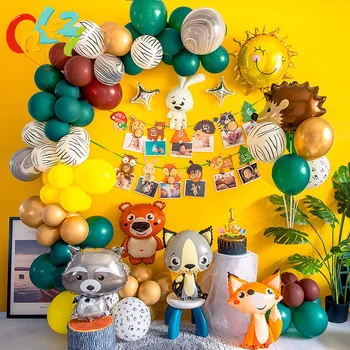 103pcs джунгла животински тема балони Венец арка комплект латекс фолио балон момче момиче рожден ден украса детска играчка бебе душ