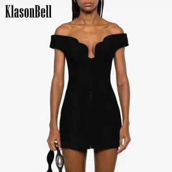 12.6 KlasonBell модна линия снаждане рибена кост секси извън рамото v-образно деколте без презрамки тънък пакет хип вечерна рокля жени
