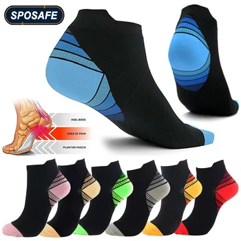 1Pair Low Cut Socks Men & Women - Чорапи за бягане с компресия на глезена с арка Подкрепа за йога, пътуване, работа, спорт, фитнес