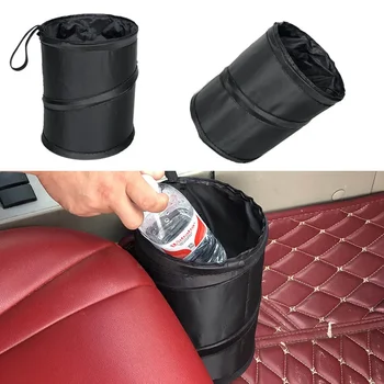 1Pc Черна кола боклук може да опакова чанта водоустойчив автомобил боклук чанта за малко течове доказателство кола охладител чанта- кола боклук чанта със страничен джоб