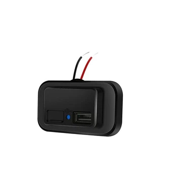 2 порта USB зарядно за кола гнездо USB зарядно адаптер черен за кемпер камион лодка RV