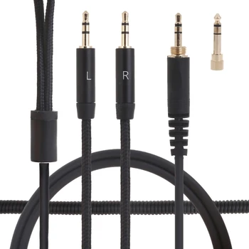 2023 Нов дълготраен черен плетен кабел за слушалки за републикански песни Подмяна на кабел за слушалки Смяна на свързващи линии