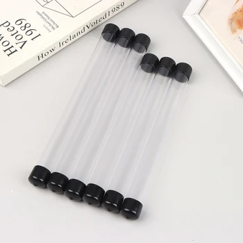  22 / 25cm PVC Clear Pen Storage Tube Пластмасови въртящи се държачи за писалки Кутия за опаковане на подаръчни писалки Лек цилиндричен контейнер за тръби