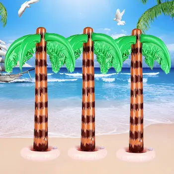 2Pcs 90CM PVC Хавайски фото подпори Фон Кокосови дървета Плажно парти декор Тропическа палма Надуваеми играчки