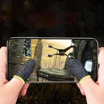 2Pcs пръст капак дишаща игра контролер пръст ръкав ForPubg пот доказателство без надраскване сензорен екран игри палеца ръкавици