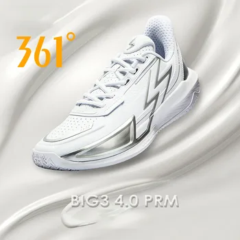 361 градуса НОВ BIG3 4.0 PRM Мъжки баскетболни обувки Стабилен отскок Кожен предпазител Шокова абсорбция Баскетболни маратонки 672411110F