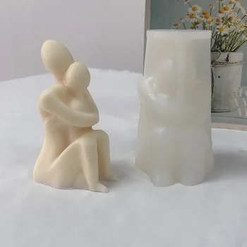 3D Майка държи бебе силиконова свещ мухъл DIY Ден на майката сапун смола мазилка вземане епоксидна смола мухъл Начало занаятчийски декор подаръци