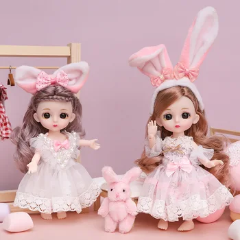 3D очи BJD кукла детски играчки за момичета подаръци съвместни подвижни пълен комплект DIY играчка 16CM принцеса кукла
