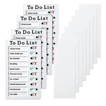 4 бр. Списък със задачи Паметна дъска Сменяема дъска за съобщения Пластмасова RV контролен списък Личен график Табло с 8 карти