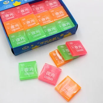 48 Парчета / кутия Гума цветна кристална резба желе флуоресцентни малки канцеларски материали за детски творчески DIY
