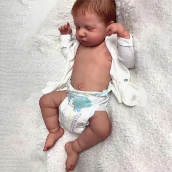 50CM Прероден Loulou цялото тяло винил Спящо новородено бебе вече боядисана кожа с видими вени Muñecas Bebé Reborn Juguetes