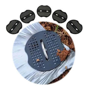 50pcs / партида U-образни уплътнения за нокти 6.8 * 6.5cm за многократна употреба пластмасови градински щапелни колчета уплътнение заключване шайби тревата мат защита Пат