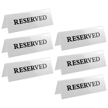 6 бр. Резервация Акрилен обърнат триъгълник Хотел Ресторант Настройка на масата Напомняне Номер на знака Банкет