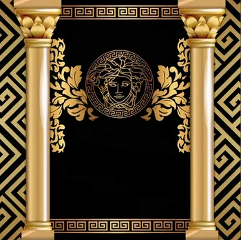 6x6ft Персонализирано Добре дошли в Gold Black Честит рожден ден Crown Pillar Персонализиран фон на фото студио Фон Винил 180cm x 180cm