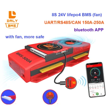 8V 24S 200A 250A 150A 300A 400A LiFePO4 BMS Bluetooth 485 към USB устройство NTC UART CAN togther LiFePO4 батерии с вентилатор