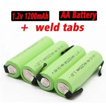 AA акумулаторна батерия 1.2V 1200mAh AA NiMH батерия със запояване за DIY електрически играчки за зъби на бръснач Предпазна батерия