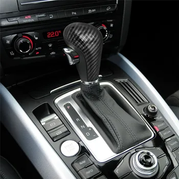 ABS композитен стикер от въглеродни влакна Копче за смяна на предавките Капак на главата за Audi A4 Q5 Q7 2009-2012 За A5 2008-2010 Аксесоари за кола