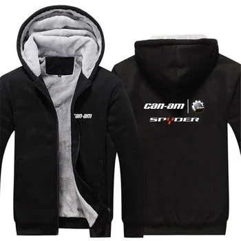 Can Am Team Spyder мотоциклети печат суитчър руно палто топло облекло зимни мъжки сгъсти качулки Harajuku Streetwear яке