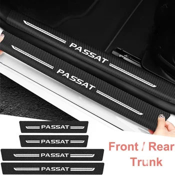 Car Doorsill Trim Anti kick стикери за Passat лого врата праг защитни ваденки педали предпазители багажника