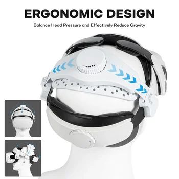 DEVASO За Meta Quest 3/2/Pro/Pico 4 Pro каишка за глава Комфортна прибираща се регулируема лента за глава за VR очила Аксесоари за слушалки