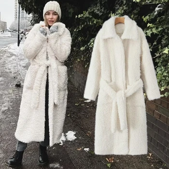 Dave&Di 2023 зимно палто жени Ретро парка тренчкот на френски моден блогър Агнешка вълна дантела нагоре елегантно дълго палто