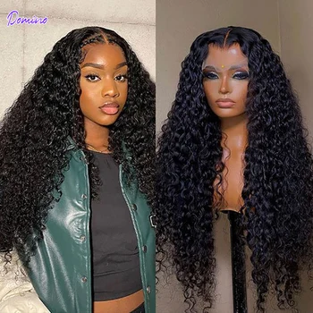 Deep Wave Frontal Wig 13x6 Hd Lace 13x4 Human Hair Lace Frontal Wig 32Inch Curly Lace Front Human Hair Wigs For Black Women