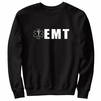 EMT Звезда на живота Емблема Спасяване Медицински фелдшерски суичъри Нови 100% памук удобни случайни пуловер качулка мъже улично облекло