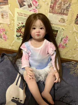 FBBD Персонализирано ограничено снабдяване 32-инчово преродено бебе Леони с ръчно вкоренена коса от ShanShan Вече завършена кукла