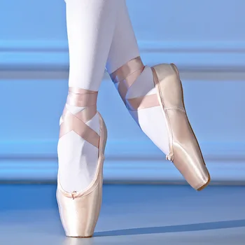 Girls Ladies Ballet Pointe Shoes Adult Women Professional Satin Ballet Dance Shoes with Ribbon Woman Zapatillas De Ballet