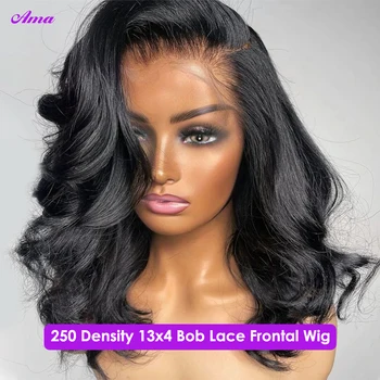 Glueless Body Wave Bob Wig Lace Front Human Hair Wigs For Women 13x4 Short Wavy Bob Wig Body Wave Lace Front Wig Pre Plucked