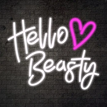 Hello Beauty Neon Sign Led Salon Neon Wedding Art Letters Sign Beauty Room Home Bar Girls Bedroom Office Birthday Party Decor