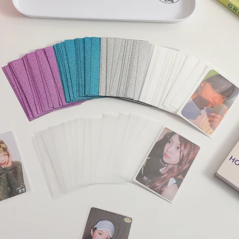 Hot 20pcs/pack Glitter Candy Color Kpop Toploader Card Photocard Storage Bag Idol Photo Cards Защитен калъф Канцеларски материали