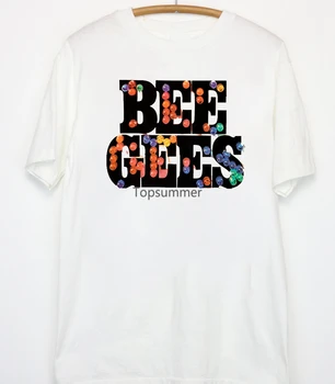 Hot New Bee Gees Band Бяла тениска с къс ръкав Всички размери S-5Xl Jj2829
