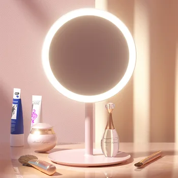 Led козметично огледало грим огледало с LED светлина USB преносим сменяеми бюро суета огледало регулируеми трикольор Hd светлина огледало