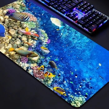 Mouse Pad Gamer Персонализирана HD компютърна подложка за бюро клавиатура Pad Fashion Dolphin Подводен свят Голям естествен каучук килим маса мат