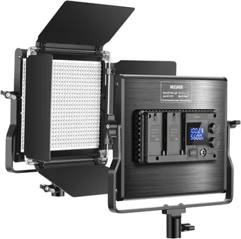  Neewer Обновена 660 LED видео светлина, регулируема двуцветна 3200K ~ 5600K CRI 96 + LED панелна светлина за студийна фотография, YouTube Vlog