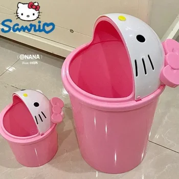 New Sanrio Hello Kitty Кошче за боклук Кошче за боклук Боклук Binsanrio Kawaii Кошче за боклук Кошница за хартия Всекидневна Спалня