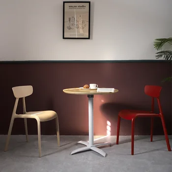 Nordic стол за хранене на открито акцент у дома хол пластмаса обратно модерен кухненски стол италиански дизайн Muebles мебели WKDC