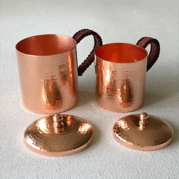 Premium качество Москва муле чаша изковани чаши тежки чиста мед розово злато 100% ръчно изработени чисти твърди медни чаши