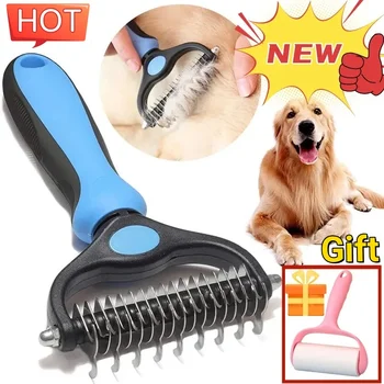 Professional Pet Deshedding Brush Dog Hair Remover Pet Fur Knot Cutter Puppy Cat Comb Brushes Dogs Grooming Shedding Supplies