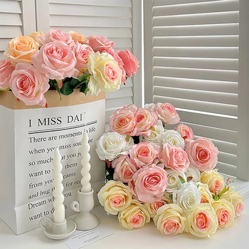 Rose божур висококачествени изкуствени цветя за дома сватба декорация цвете коприна цвете хол Коледа ваза декор
