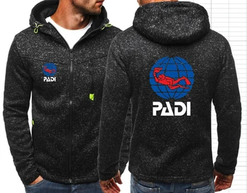 Scuba Driver Padi Men Sports Casual Zipper Fashion Tide Jacquard Hoodies Fleece Jacket Fall Sweatshirts