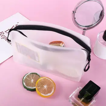 TPU Wash Pouch Zipper Toiletry Bag Bath Storage Bag Matte Makeup Case Soft Film Bag Прозрачна козметична чанта