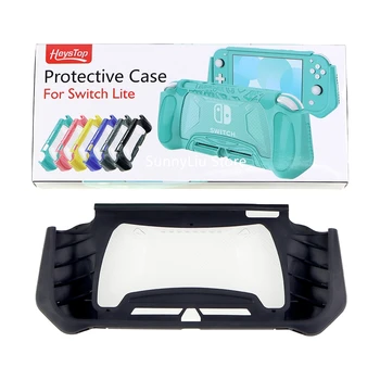 TPU Защитен калъф за Nintendo Switch Lite с Game Card Storage Закалено стъкло Screen Protector 6 Thumb Grip капачки
