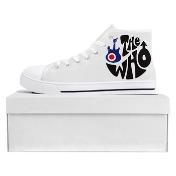 The Who Pop Rock Band High Top High Quality Sneakers Mens Womens Teenager Canvas Sneaker Casual Couple Shoes Custom Shoe White