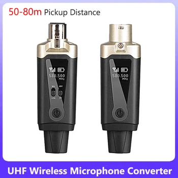 UHF безжичен микрофон конвертор XLR предавател и приемник за кондензаторен микрофон китара приемник предаване адаптер