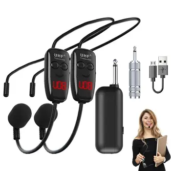 UHF безжичен микрофон слушалки безжичен фитнес микрофон слушалки акумулаторна глава безжичен микрофон за гласово усилване